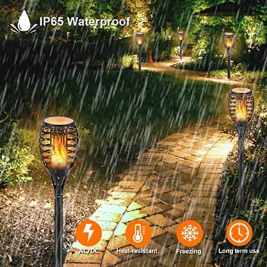 LUYE Low Voltage Torch Landscape Lights 12V Outdoor Wired LED Torches Pathway Lights IP65 Waterproof Flickering Flame Torch Light Low Voltage Landscape Lighting Christmas Decoration Light (6Pack) - Image 2