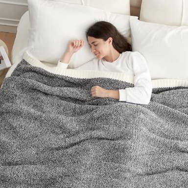 Snuggle Sac Queen Size Bedding Blanket Black, Super Soft Warm Cozy Bed Blankets Oversized Fuzzy Plush Blankets for Bed, Bedroom, Heather Black, 90x90 inches - Image 3
