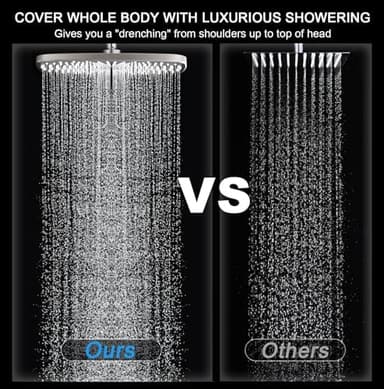 High Pressure Rain Shower Head: Upgrade Shower Heads with Handheld Spray Combo with Fixed Showerhead and 10 Sprays Handheld Shower Head, Detachable Showerheads Built-in Magnetic Docking and Power Jets - Image 6