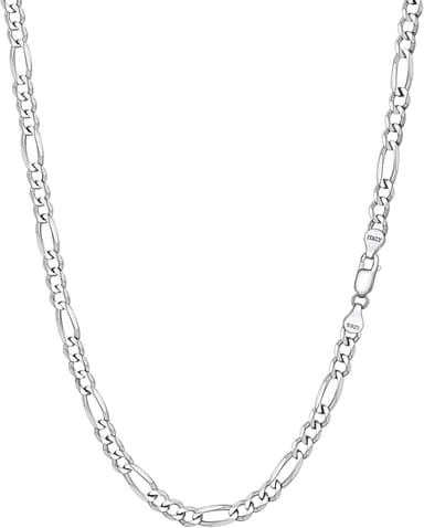 PROSTEEL 925 Sterling Silver Cuban Link Chain Necklace for Men, Dainty Figaro Chains, Solid & Shiny, 3mm/5mm, 14-28 inch, Come with Box - Image 2