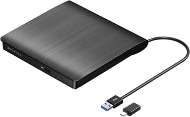ROOFULL External CD DVD Drive for Laptop, USB 3.0 Type-C Portable CD/DVD Player Burner Reader Writer Adapter for Windows 11/10 Computer Mac MacBook Linux PC - Image 2