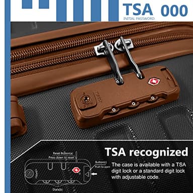 LARVENDER Luggage 6 Piece Sets Hardside Expandable Suitcases with Spinner Wheels TSA Lock, Lightweight Travel Carry On Luggage Sets for Women, Black - Image 3