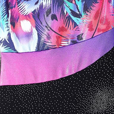 HOZIY Gymnastics Leotards for Girls Size 7-8 Black Colorful Feather Biketards Kids Apparel - Image 3