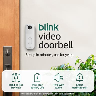 All-new Blink Video Doorbell + Outdoor 4 – Wireless smart security cameras, head-to-toe HD view, two-year battery life. Sync Module Core included – 5 camera system + Video Doorbell - Image 2