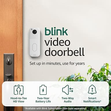 All-new Blink Video Doorbell + Outdoor 4 – Wireless smart security cameras, head-to-toe HD view, two-year battery life. Sync Module Core included – 5 camera system + Video Doorbell - Image 1