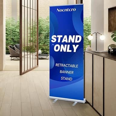 Nocntcro Retractable Banner Stand Only Retractable Banner Roll Up Banner Stand for Display Trade Show Stand Retractable Sign Stand 23×64 Inch - Image 7