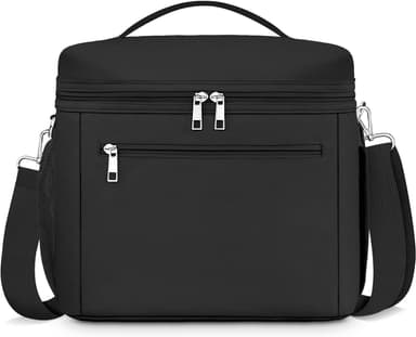 DALINDA Insulated Lunch Bag for Women,Lunch Box Cooler Bag Lightweight Nylon Waterproof Lunch Box LunchBags for Work (Black - Image 2