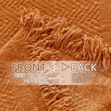 hyha Couch Cover for Dogs, Boho Sofa Covers for 3 Cushion Couch Washable, Chenille Sofa Slipcover for Pets, Soft Loveseat Sectional Couch Throw Blankets with Tassels (Orange, 88.5x150 Inch) - Image 6