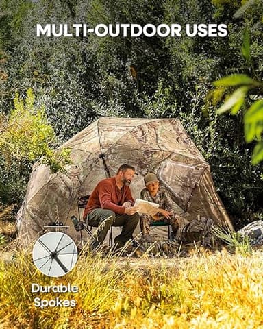 Sport-Brella Premiere XL 9-Foot Umbrella - Heavy-duty 1.25" Center Pole & Twist Handle Auger - UPF 50+ Sun Protection - Privacy Side Panels, Zippered Windows & 2 Interior Pockets - Carry Bag Included - Image 8