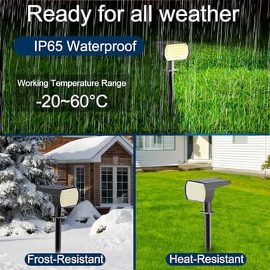 Ugecl Solar Spot Lights Outdoor, [4 Pack/7 Colors/37 LED] 2-in-1 Solar Landscape Spotlights, IP65 Waterproof Auto On/Off Solar Powered Security Lights for Yard Garden Pathway Walkway - Image 6