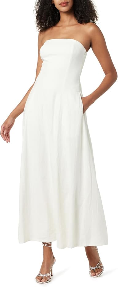 The Drop Women's Carlota Strapless Linen Maxi Dress - Image 2