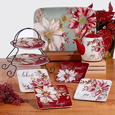 Certified International Winters Joy Rectangular Platter 14" x 10" - Image 7