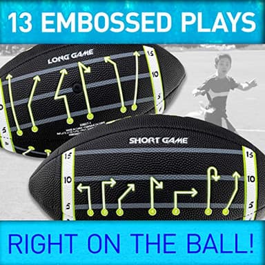 Franklin Sports Kids Football - Playbook Junior Football with Play Diagrams - Small Youth Football with Soft Cover - Black 10"x6" - Image 4