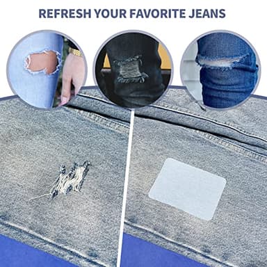 KING MOUNTAIN Iron-on Repair Patch 20 Pcs Pack,Denim Patches for Jeans Kit 3" by 4-1/4", 100% Cotton Denim Iron-on Repair Patch,Jeans and Clothing Repair and Decoration Kit (Five Color) - Image 3