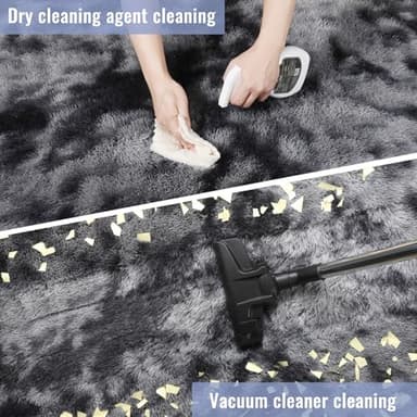 PAGISOFE Area Rugs 9x12 Living Room, Machine Washable Dark Grey Shag Rugs for Bedroom, Extra Large Thick Gray Fluffy Nursery Carpet Boys Girls Dorm Pastel Rugs for Kids Room Home Decor Aesthetic - Image 9