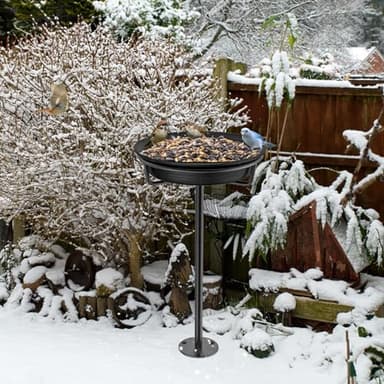 VeyFolzin.st Bird Baths for Outdoors, Detachable Birdbaths for The Garden Clearance, Freestanding Bird Baths for Outdoors Heavy Duty, Bird Bath Bowl Spa & Birdfeeder with Metal Stake Stand (Black) - Image 8