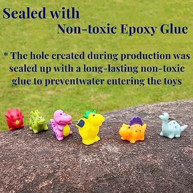 XY-WQ Bath Toys No Hole, for Infants 6-12& Toddlers 1-3, No Hole Bathtub Toys (Dinosaur, 6 Pcs with Mesh Bag) - Image 6