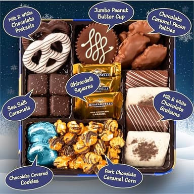 Blue Bow Gourmet Artisanal Chocolate Assortment Gift Tin for Birthday, Thank You, Business Gifts, Holiday - Image 5