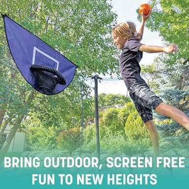 Skywalker Trampoline Outdoor 8 FT, 12 FT, 15 FT Jump N’ Dunk Round Outdoor Trampoline with Net, Trampoline Mat, and Basketball Hoop for Trampoline - Image 7