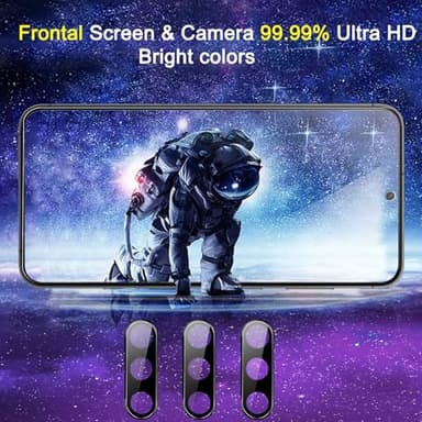 Ferilinso 3 Pack Privacy Screen Protector for Samsung Galaxy S25 with 3 Pack Tempered Glass Camera Lens Protector Phone Case Friendly Accessories Protector de Pantalla for Samsung S25 - Image 6