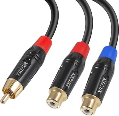 RCA Y Splitter Cable, RCA Male to 2 Female RCA Y- Adapter Stereo Audio Cable for Speaker, Subwoofer, Home Theater -1.5 feet - Image 2