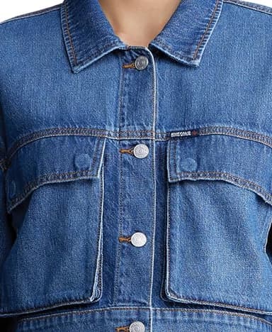 Buffalo David Bitton Women's Teagan Boxy Cropped Denim Jacket, Authentic Worn - Image 4