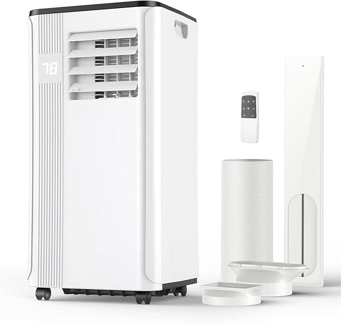 Portable Air Conditioners - 2025 Upgraded 10000 BTU Portable AC for Room up to 450 Sq. Ft, 3 in 1 AC Unit with 24H Timer, Smart Sleep Mode, Remote Control, Air Cooler for Bedroom Kitchen Small-Rooms - Image 1