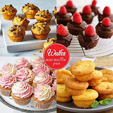 Walfos Mini Silicone Muffin Pan - 24 Cups, BPA Free and Dishwasher Safe, Non-stick Silicone Cupcake Baking Pan, Great for Making Muffin Cakes, Tart, Bread - Image 6