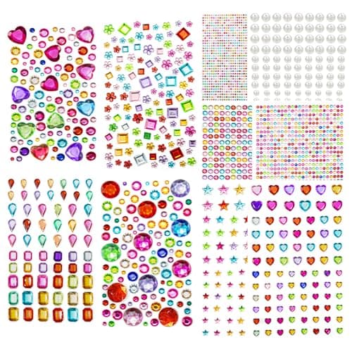 2774PCS Gem Stickers, Self Adhesive Gems for Crafts, Acrylic Bling Heart Sticker, Jewel Stickers Crafts self Adhesive, Assorted Shapes Jewels Rhinestones Sticker, Craft Supplies for Kids - Image 1