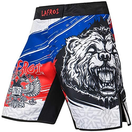 LAFROI Mens MMA Cross Training Boxing Shorts Trunks Fight Wear with Drawstring and Pocket-QJK01 Honor Strike Size MD - Image 1