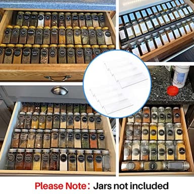 MIUKAA Clear Acrylic Spice Drawer Organizer, 4 Tier- 2 Set Expandable From 13" to 26" Drawer Seasoning Organizer, Kitchen Spice Rack Tray for Drawer/Countertop (Jars not included) - Image 2