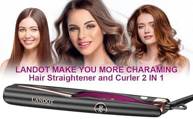 LANDOT Hair Straightener and Curler 2 in 1 - Twist Straightening Curling Iron Combo - Flat Iron Curling Iron in One for Curl Wave Straighten Hair - Image 8