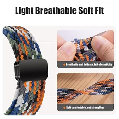 Nylon Sport Loop Watch Bands Compatible with Apple Watch Band Ultra 2 1 49mm 46mm 45mm 44mm 42mm 41mm 40mm 38mm,Soft Braided Woven Magnetic Clasp Strap for iWatch Series 10/9/8/7/6/5/4/3/SE,Women Men - Image 4