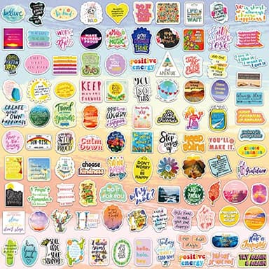 150Pcs Motivational Stickers for Kids Teens Students Teachers Planners Inspirational Quote Stickers Waterproof Vinyl Sticker for Water Bottles Laptop Scrapbook Journal - Image 2