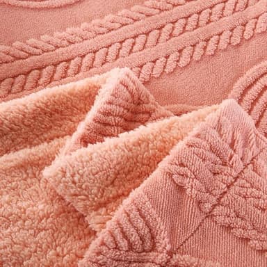 PU MEI Sherpa Throw Blanket for Couch Sofa 90”*80”- Fleece 3D Tufted Fuzzy Soft Cozy Blanket for Bed, Thick Warm Blanket for All Seasons, (Orange, 80"*90") - Image 6