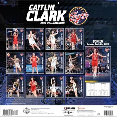 Turner Licensing Caitlin Clark 2025 Indiana Fever Wall Calendar, 12 Months, January - December (25998012243) - Image 4