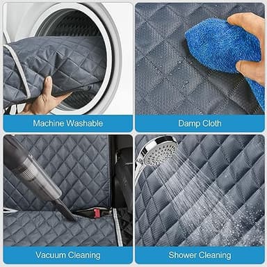 ANOSOSPECIAL Grey Dog Car Seat Cover for Back Seat,Non-Stick Fur,Pet-Friendly and Waterproof - Universal Fit Interior Protector for Auto, Van, SUV - Ideal for Kids and Pets - Image 5