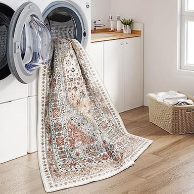 zesthome 9x12 Area Rugs,Stain Resistant Washable Rug,Ultra-Thin Rugs for Living Room,Bedroom,Non-Slip Backing Home Decor Large Area Rug (Orange,9'x12') - Image 6