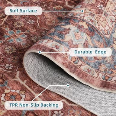 Dripex Tribal Washable Runner Rug-2x5 Non-Slip Non-Shedding Runners for Hallways Stain Resistant Kitchen Mat Laundry Entryway Carpet Runner for Doorway Entrance Bedroom Living Room Decor - Image 3