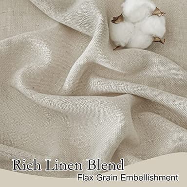 RYB HOME Extra Wide Semi Sheer Curtains, Breathable Room Divider Curtains for Office Bedroom Separation, Large Window Decoration for Sliding Glass Door, Angora, W 70 x L 108, 2 Pcs - Image 3