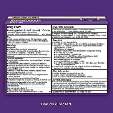 HealthCareAisle Omeprazole 20 mg, 42 Delayed-Release Capsules - Acid Reducer, Treats Frequent Heartburn, 42 Count (Pack of 1) - Image 5