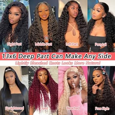 FIONAT 30 Inch Deep Wave Lace Front Wigs Human Hair Pre Plucked 13x6 HD Lace Front Wigs Human Hair 180% Density Deep Curly Wig Frontal Glueless Wigs Human Hair for Women - Image 2