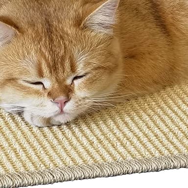 Pethave Cat Scratcher Mat, 23.6x15.7' Natural Sisal Scratching Pad with Velcro Tape, Stick on Floor and Wall Cat Scratch Mat Protects Carpet and Sofa - Image 4