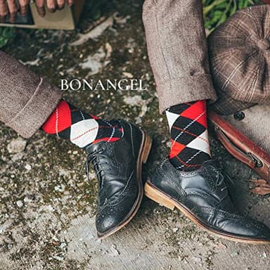 BONANGEL Mens Dress Socks Fun Funny Colorful Crazy Crew Dress Socks For Men 8-12 - Image 5