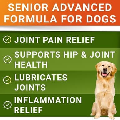 Senior Advanced Glucosamine Chondroitin Joint Supplement for Dogs - Hip & Joint Pain Relief Pills - Large & Small Breed - Hip Joint Chews Canine Joint Health - Chews Older Dogs - Bacon Flavor-120Ct - Image 3