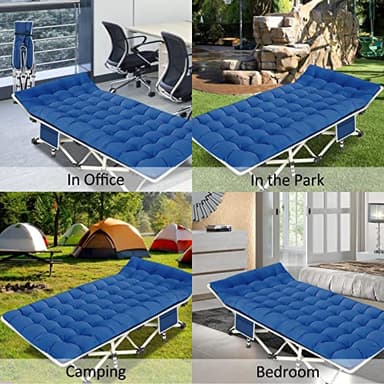 COLMERD Camping Cot 2 Pack with Comfortable Mattress Cots for Sleeping with Pad Heavy Duty Camping Bed 2 Person Sleeping Cot Include Carry Bag Camping Cots for Adults Vacation Outdoor - Image 6