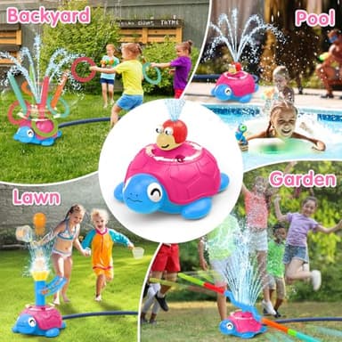 4-in-1 Turtle Water Sprinkler for Kids Summer Toys, Outdoor Toys for Toddlers, Kids Sprinkler Water Toys, Backyard Games for Summer Fun, Backyard Games Splash Water Toys Gifts for Boys Girls Dogs - Image 7