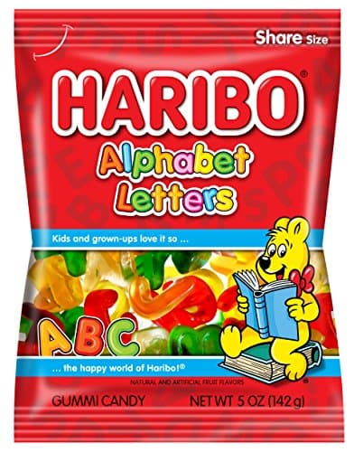 HARIBO Gummi Candy, Alphabet Letters, 5 oz. Bag (Pack of 12) - Image 1