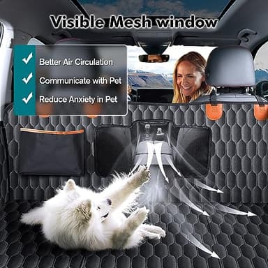 Chumajor Back Seat Extender for Dogs-Supports 400lb,Waterproof Dog Car Seat Cover Hard Bottom-Detachable,600D Heavy Duty Scratch Proof Nonslip Soft,Dog Hammock for Car,SUVs - Image 7