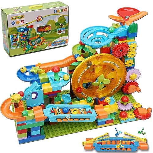 Marble Run Building Blocks for Kid: 3 4 5 6 8 Year Old Montessori Education Preschool STEM Toy - Age 4-8 Kids Creative Puzzle Marbles Track - Christmas Birthday Gifts for Boys Girls - Image 1